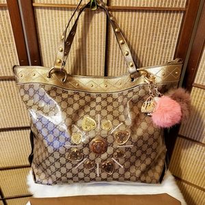 GUCCI💜AUTHENTIC XL CRYSTAL STUDDED HYSTERIA TOTE